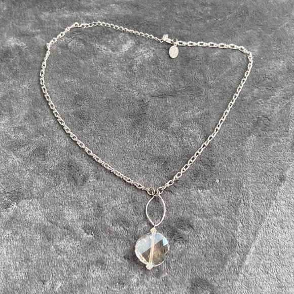 Eric Andrew Collection Crystal Pendant Necklace Silver Tone Chain 21 in Sparkles - Picture 3 of 8